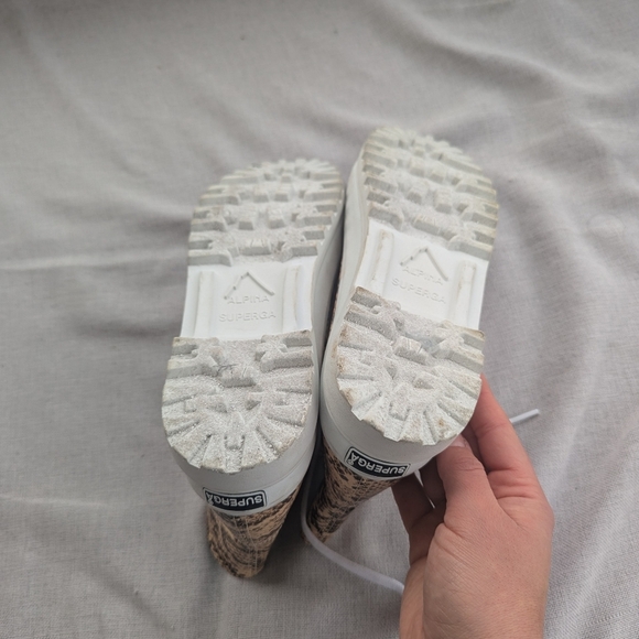 NWT Superga Platform High Top Snakeskin Print Sneakers Womens 10 - Picture 7 of 7